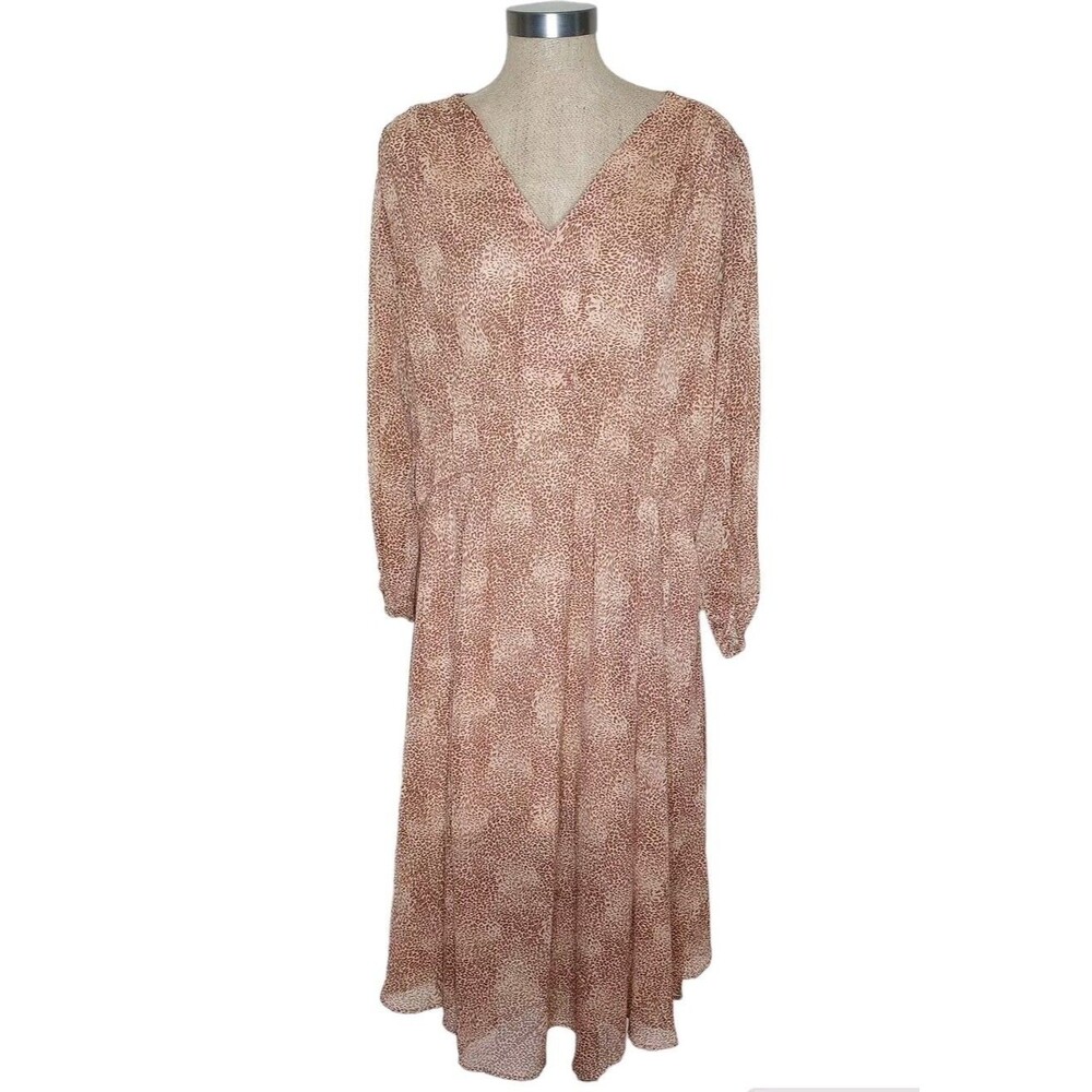 JESSICA SIMPSON BONITA DRESS Women's Plus Sz 2X Leopard Flowy Hi Low NWT New
